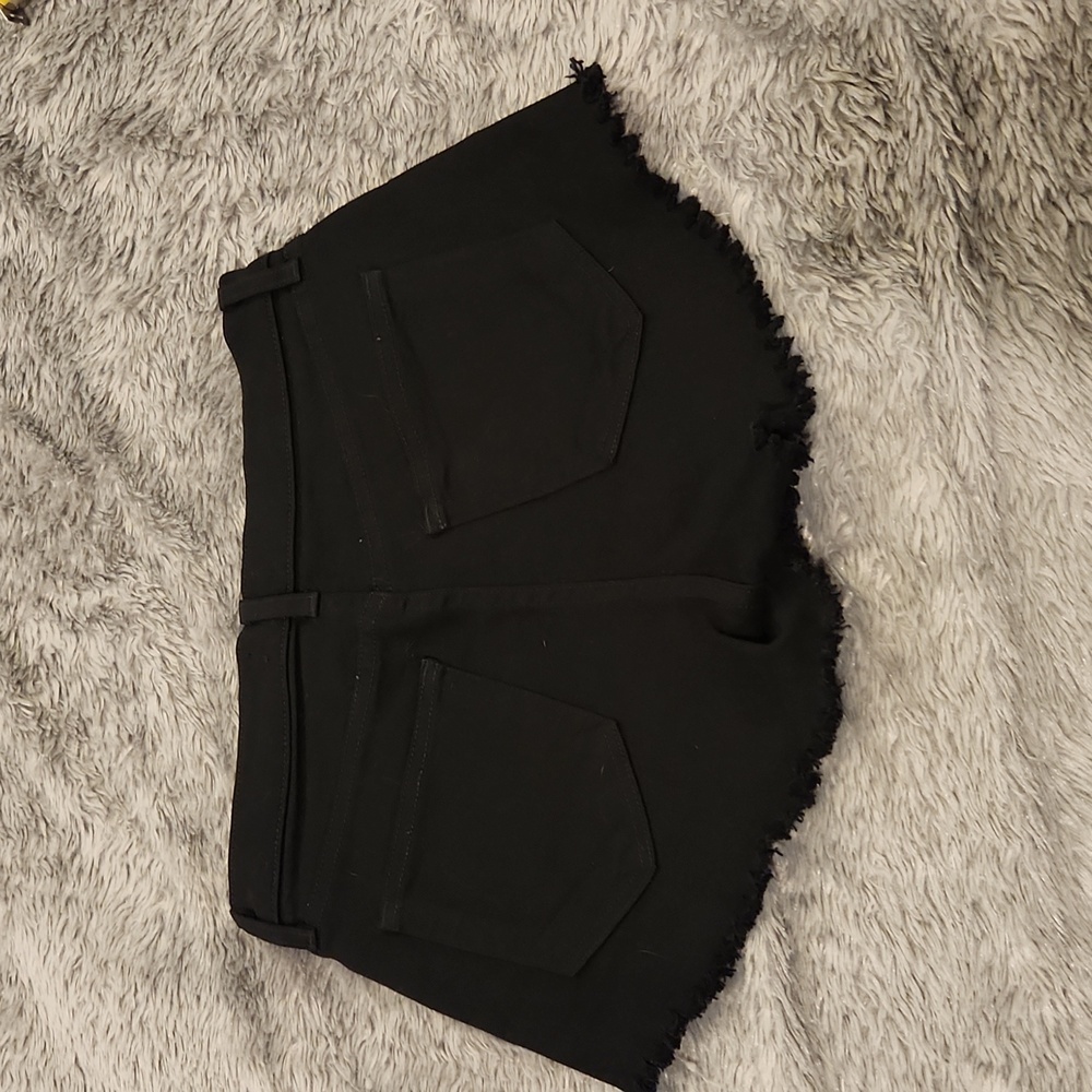 L'AGENCE "Zoe" Black Jean Shorts With Frayed Hem Size 26, New W/O Tags! - Picture 7 of 11